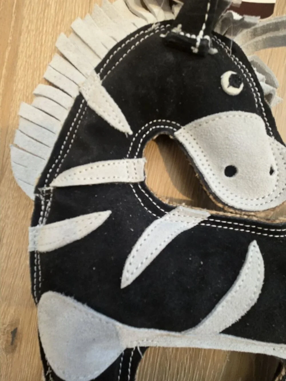 New Large Zebra Dog Chew Toy Tough Leather for Aggressive Chewers